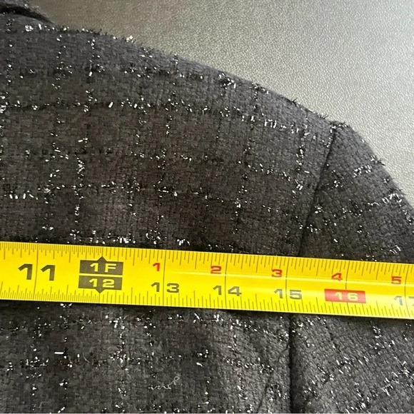 Women’s 8 Petite Zip Front Blazer Metallic Pockets‎ Lined Career Corpcore - Picture 10 of 13